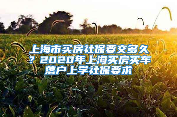 上海市买房社保要交多久？2020年上海买房买车落户上学社保要求