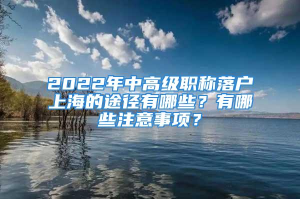 2022年中高级职称落户上海的途径有哪些？有哪些注意事项？