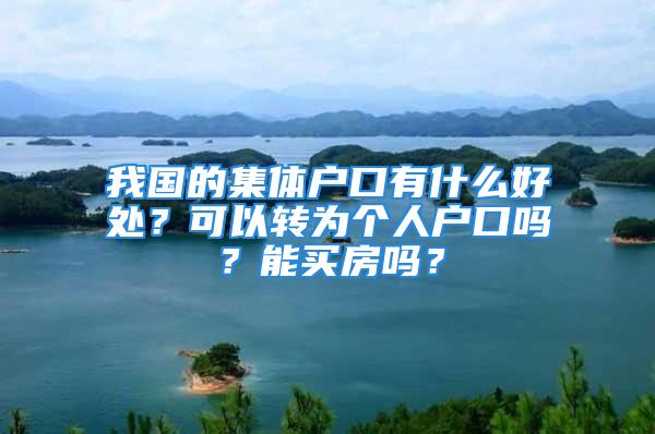 我国的集体户口有什么好处？可以转为个人户口吗？能买房吗？