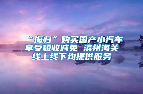 “海归”购买国产小汽车享受税收减免 滨州海关线上线下均提供服务