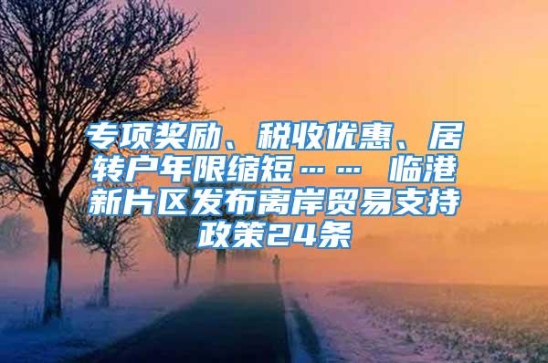 专项奖励、税收优惠、居转户年限缩短…… 临港新片区发布离岸贸易支持政策24条