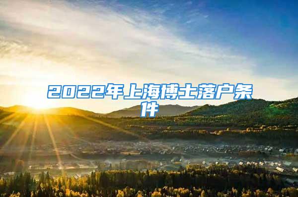 2022年上海博士落户条件