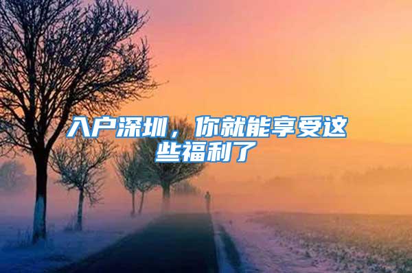 入户深圳，你就能享受这些福利了