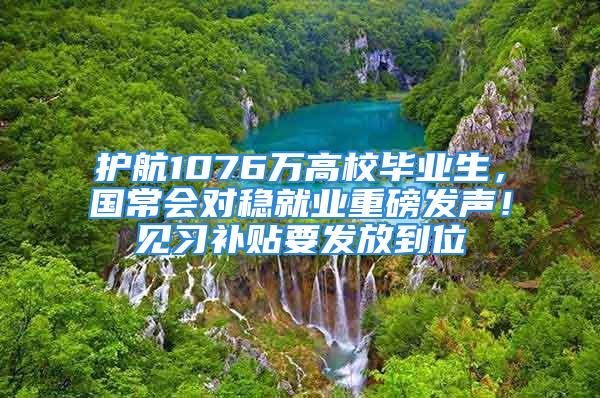 护航1076万高校毕业生，国常会对稳就业重磅发声！见习补贴要发放到位