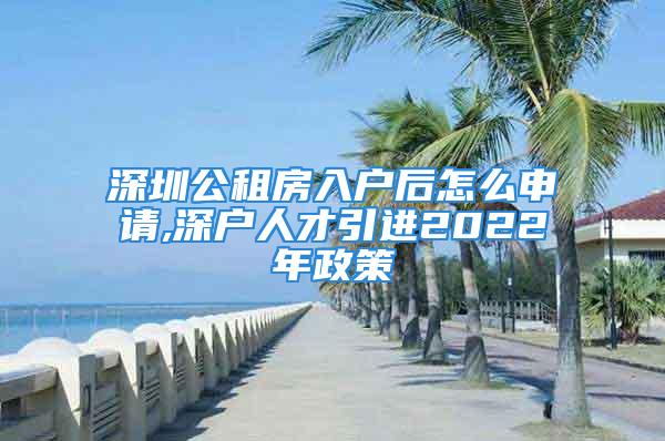 深圳公租房入户后怎么申请,深户人才引进2022年政策