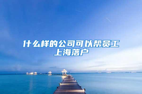 什么样的公司可以帮员工上海落户