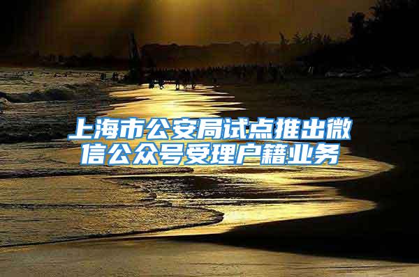 上海市公安局试点推出微信公众号受理户籍业务