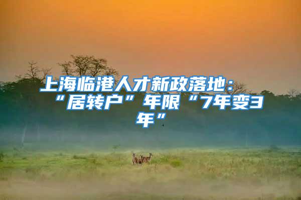 上海临港人才新政落地：“居转户”年限“7年变3年”