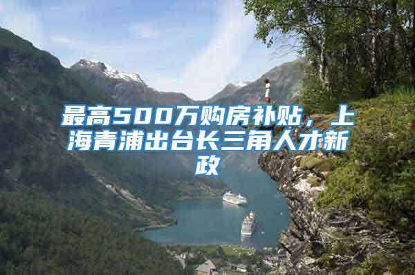 最高500万购房补贴，上海青浦出台长三角人才新政