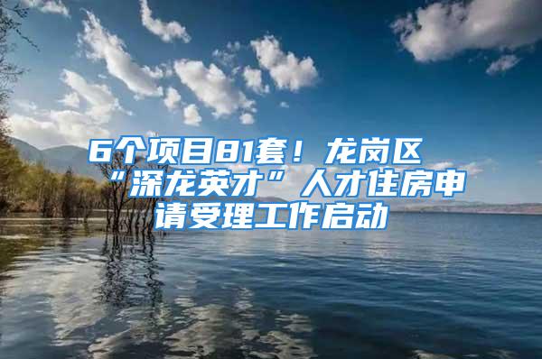 6个项目81套！龙岗区“深龙英才”人才住房申请受理工作启动