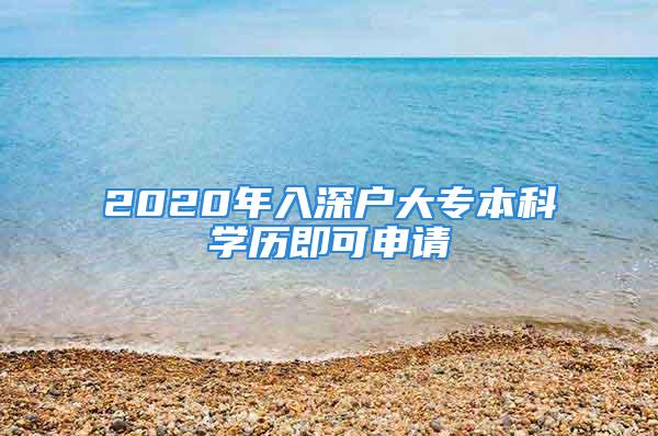 2020年入深户大专本科学历即可申请