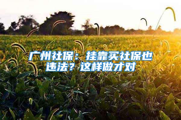 广州社保：挂靠买社保也违法？这样做才对