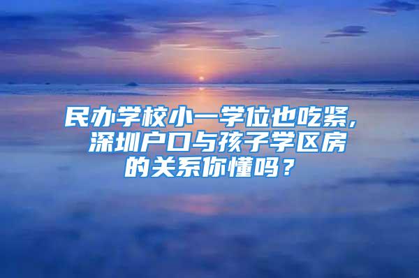 民办学校小一学位也吃紧, 深圳户口与孩子学区房的关系你懂吗？