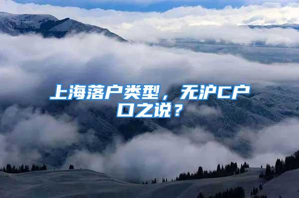 上海落户类型，无沪C户口之说？