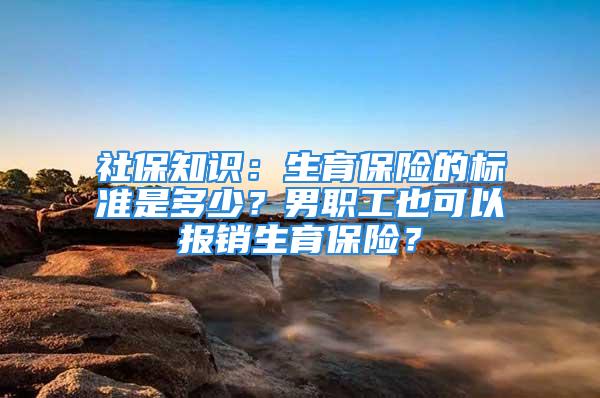 社保知识：生育保险的标准是多少？男职工也可以报销生育保险？