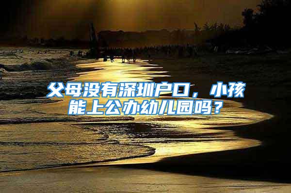 父母没有深圳户口，小孩能上公办幼儿园吗？