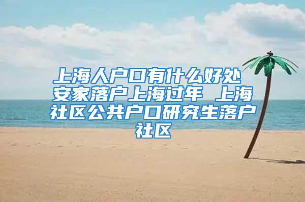 上海人户口有什么好处 安家落户上海过年 上海社区公共户口研究生落户社区