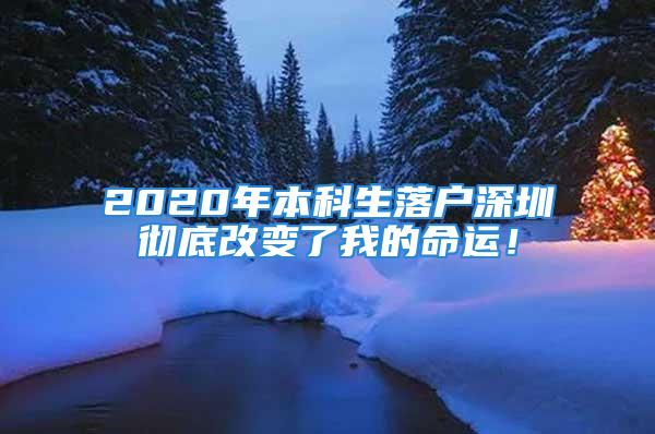 2020年本科生落户深圳彻底改变了我的命运！