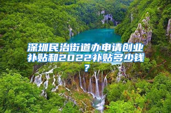 深圳民治街道办申请创业补贴和2022补贴多少钱？