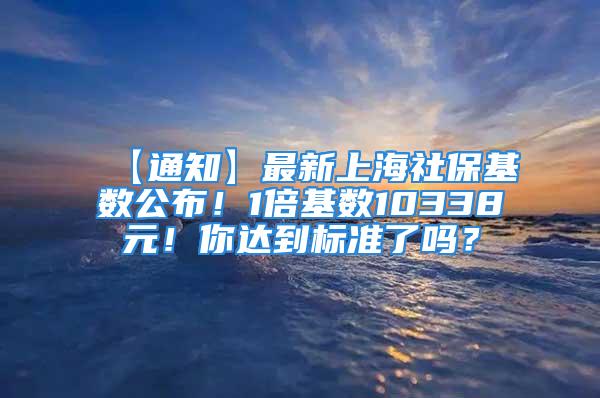 【通知】最新上海社保基数公布！1倍基数10338元！你达到标准了吗？