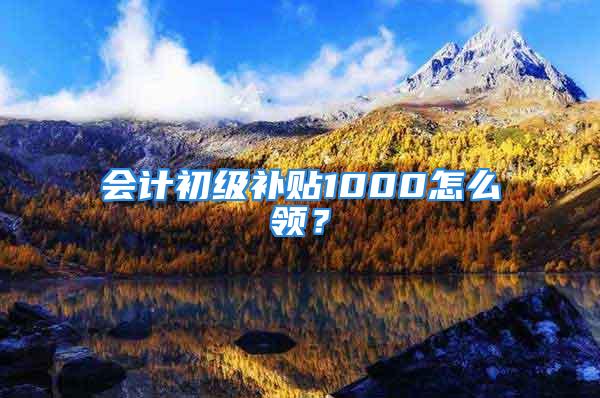 会计初级补贴1000怎么领？