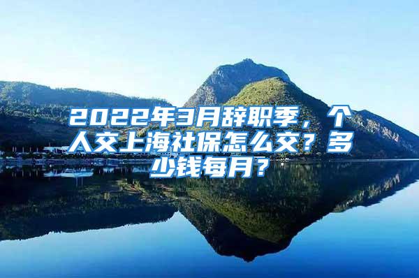 2022年3月辞职季，个人交上海社保怎么交？多少钱每月？