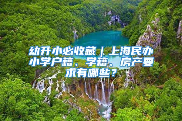 幼升小必收藏｜上海民办小学户籍、学籍、房产要求有哪些？