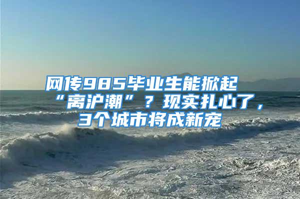 网传985毕业生能掀起“离沪潮”？现实扎心了，3个城市将成新宠