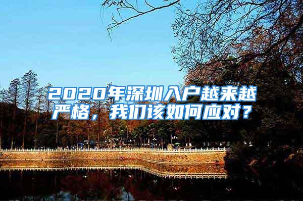 2020年深圳入户越来越严格，我们该如何应对？