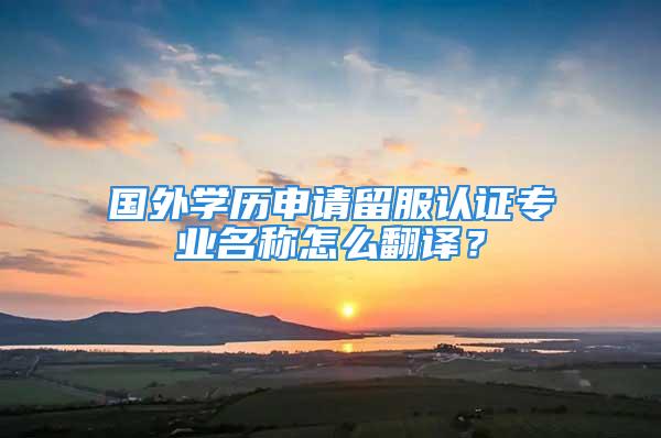 国外学历申请留服认证专业名称怎么翻译？