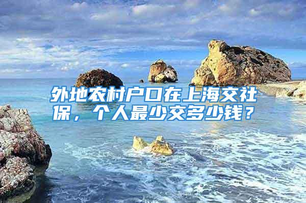 外地农村户口在上海交社保，个人最少交多少钱？