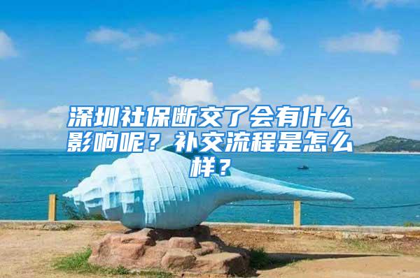 深圳社保断交了会有什么影响呢？补交流程是怎么样？