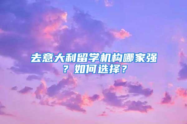 去意大利留学机构哪家强？如何选择？