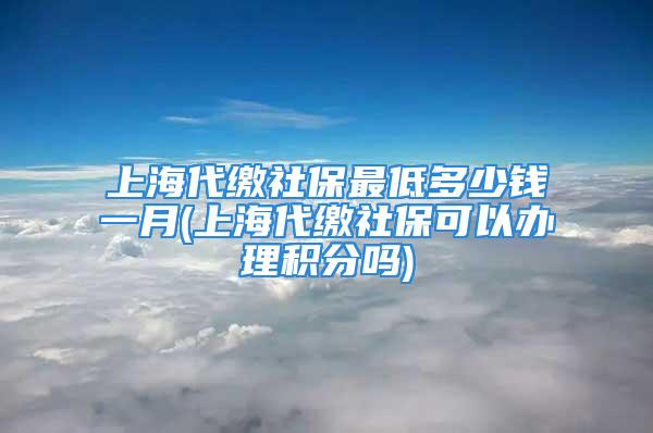 上海代缴社保最低多少钱一月(上海代缴社保可以办理积分吗)