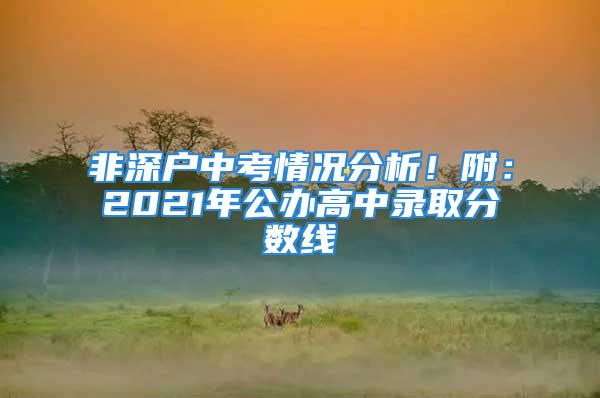 非深户中考情况分析！附：2021年公办高中录取分数线