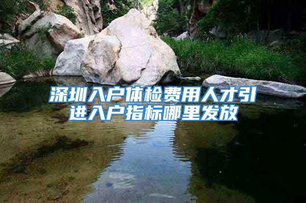 深圳入户体检费用人才引进入户指标哪里发放