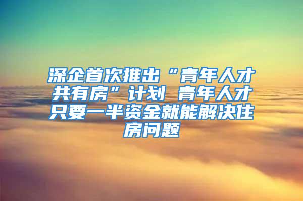 深企首次推出“青年人才共有房”计划 青年人才只要一半资金就能解决住房问题