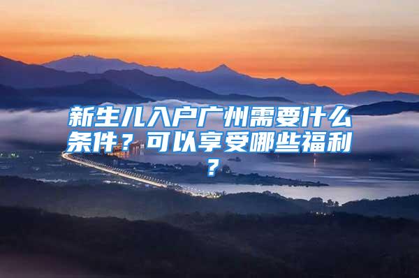 新生儿入户广州需要什么条件？可以享受哪些福利？