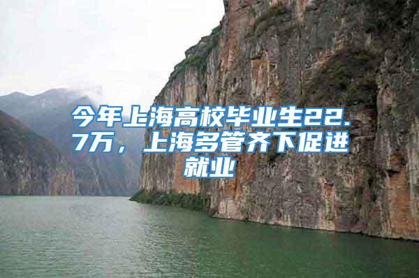 今年上海高校毕业生22.7万，上海多管齐下促进就业