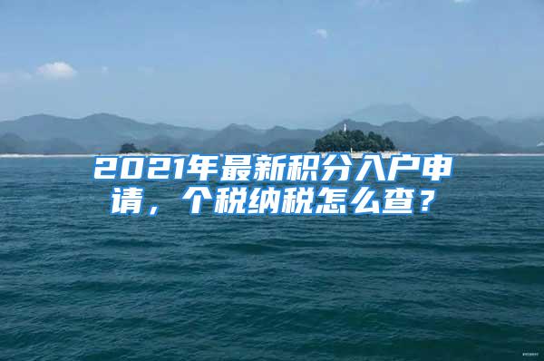 2021年最新积分入户申请，个税纳税怎么查？