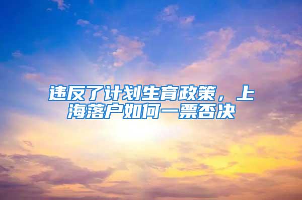 违反了计划生育政策，上海落户如何一票否决