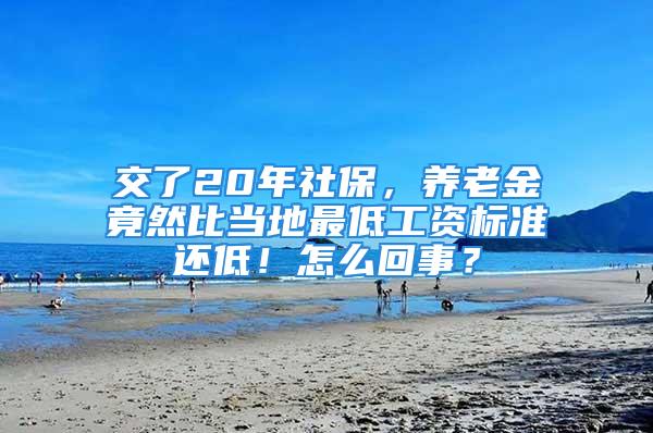 交了20年社保，养老金竟然比当地最低工资标准还低！怎么回事？