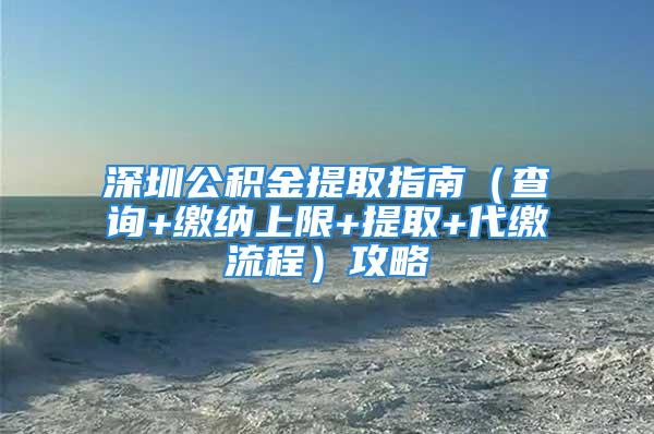 深圳公积金提取指南（查询+缴纳上限+提取+代缴流程）攻略