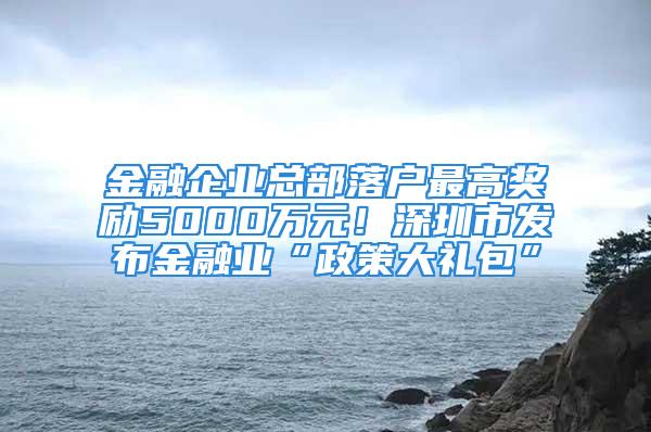 金融企业总部落户最高奖励5000万元！深圳市发布金融业“政策大礼包”