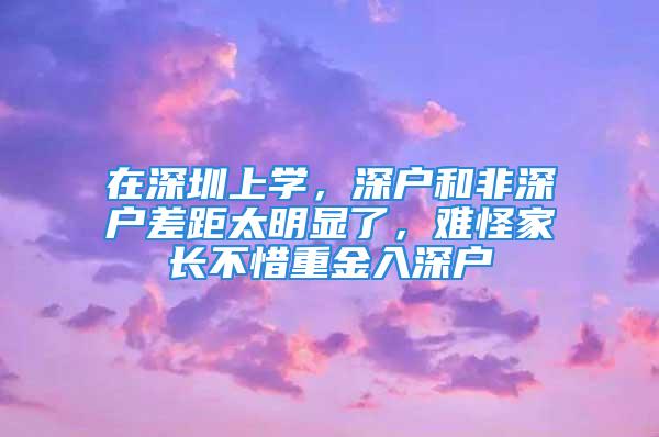 在深圳上学，深户和非深户差距太明显了，难怪家长不惜重金入深户