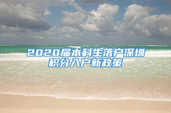 2020届本科生落户深圳积分入户新政策