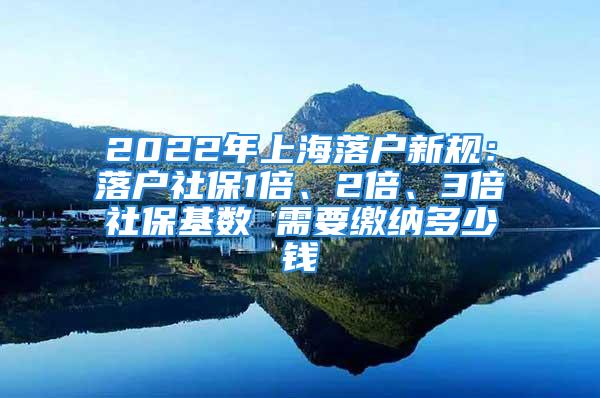 2022年上海落户新规：落户社保1倍、2倍、3倍社保基数 需要缴纳多少钱