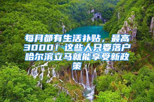 每月都有生活补贴，最高3000！这些人只要落户哈尔滨立马就能享受新政策