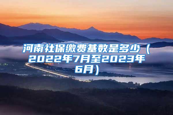 河南社保缴费基数是多少（2022年7月至2023年6月）