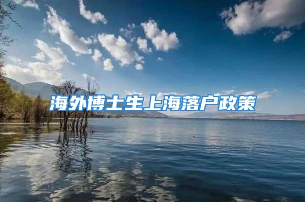 海外博士生上海落户政策